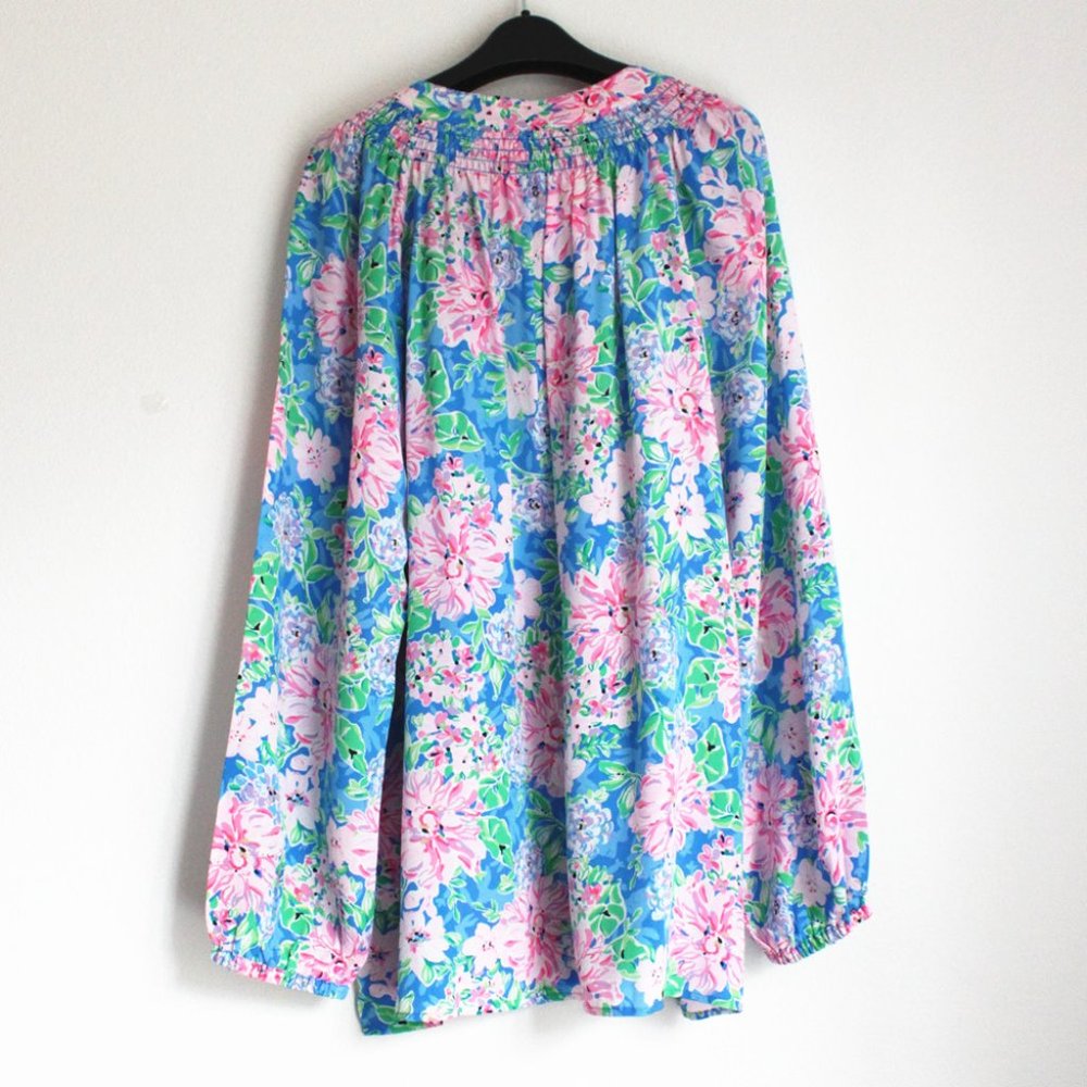 Lilly Pulitzer Elsa Silk Top, Multi Spring In Your Step - Picture 3 of 9